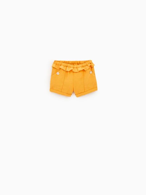 BUTTONED SHORTS WITH RUFFLE-PANTS AND OVERALLS-MINI | 0-12 mth-KIDS | ZARA United States Baby Jogger City Select, Kids Fashion Wear, Stylish Baby Girl Outfits, Ruffle Skirts, Zara Australia, Ruffle Pants, Baby Pants, Zara Kids, Jeans Kids