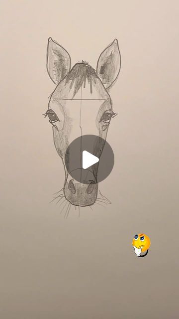 Horse Tutorial Drawing, Horse Drawing Reference Poses, Horse Head Outline Simple, Drawings Of Horses Sketches Easy, Horse Easy Painting, How To Sketch A Horse, Horse Drawing Easy Simple, Easy Horse Painting Ideas, Watercolor Horses Easy