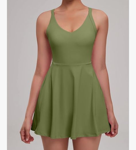 Womens Tennis Golf Dress with Open-Back Waistband Shorts Pockets Workout Athletic Dresses (Go through the link on bio) Athletic Dresses, Golf Dress, Golf Dresses, Womens Tennis, Sewing Ideas, Open Back, Tennis, Golf, Sewing