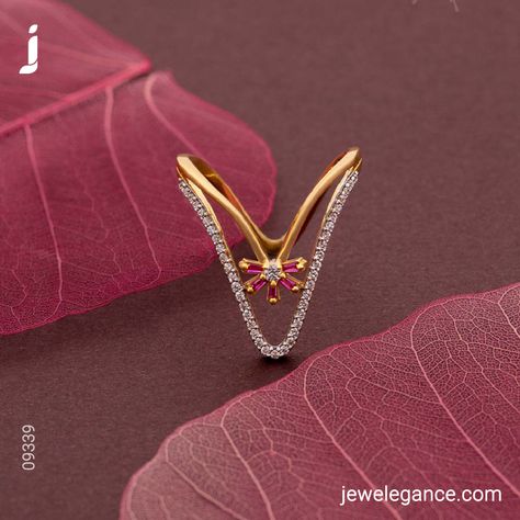 A perfect ring for a perfect person as you... . Search for the Product Code '09339' on www.jewelegance.com . #myjewelegance #jewelegance #ring #gemstonering #ringstack #gemstone #gemstonejewellery #ringcollection #czring #beautifuljewellery Vanki Ring Design Diamond, Pradanam Ring Designs, Anji Ring Gold, Kalyanam Ring Designs, Gold Vanki Ring Designs, Vangi Ring, Vanki Ring Design, Cute Gold Rings, Ring Designs Gold