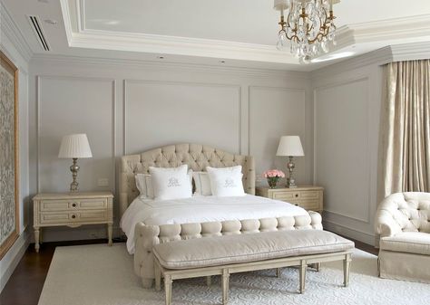 Ceiling Moulding Ideas, Wall Behind Bed, Bedroom Wall Decor Above Bed, Basement Guest Rooms, Wall Panels Bedroom, Wall Moulding, Decor Above Bed, Bedroom Panel, Classic Bedroom