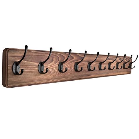 PRICES MAY VARY. 🔵【Sturdy and Durable】Sayoneyes wall mounted coat rack is made of solid pine wood (not MDF or soft pine), fine craftsmanship with a charming distressed finish to add a rustic, good density, health, safety and environmental protection. The hooks are made of zinc alloy and are solid, durable, waterproof and rustproof, surface with a matte and smooth touch. 🔵【Strong Load Bearing Capacity】The heavy duty coat hooks wall mounted can hold up to 22 pounds easily after perfect installat Homemade Coat Rack, Farmhouse Coat Rack, Coat Hanger Wall, Black Wall Hooks, Coat Rack Wall Mount, Coat Hooks Wall Mounted, Rustic Coat Rack, Wall Mounted Towel Rack, Hunting Cabin