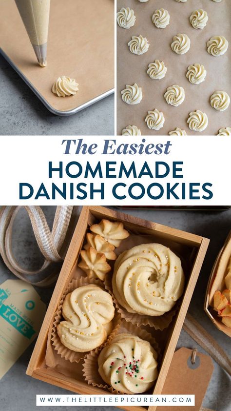 the easiest homemade danish cookies Gluten Free Danish Butter Cookies, Simple Butter Cookies, Easy Butter Cookies 3 Ingredients, Danish Cookies Recipe, Crispy Butter Cookies, Butter Cookie Recipe Christmas, Danish Christmas Cookies, Easy Butter Cookies, Danish Butter Cookies Recipe