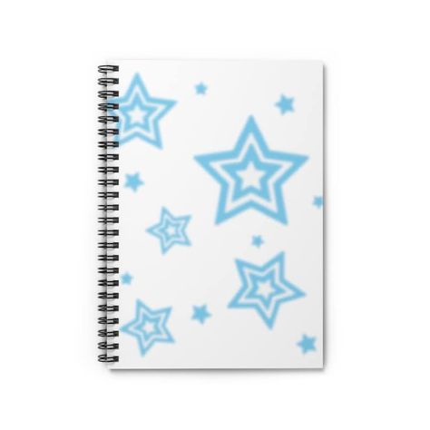 Y2K Blue Star Spiral Notebook Blue Notebook Icon, Y2k Notebook, 2000s Notebook, Blue Notebook Aesthetic, Five Star Composition Notebook, Middle School Backpack, Star Notebook, Blue Composition Notebook, 5 Star Spiral Notebook