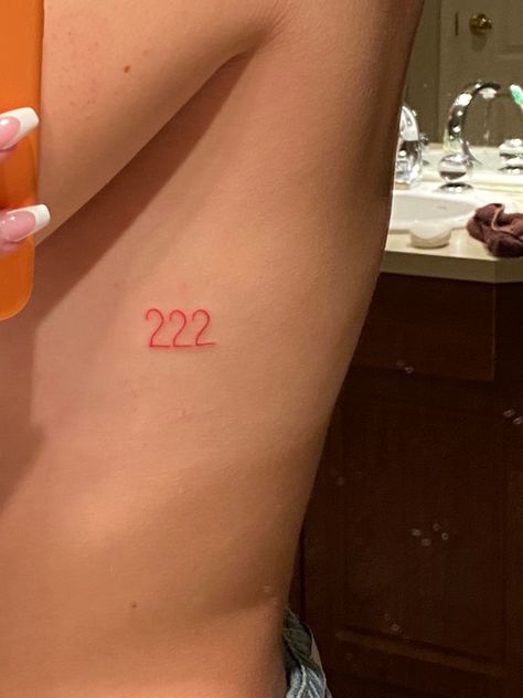 222 angel number tattoo red ink Red Tattoo Angel Number, 222 Red Ink Tattoo, Red Ink Number Tattoo, 222 Tatoos, Red 222 Tattoo, 222 Tattoo Ideas, 222 Tattoo, Angel Number Tattoo, 22 Tattoo