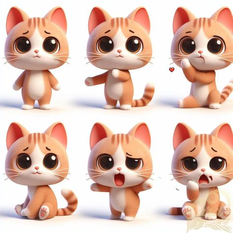 https://card9.com/ai/6-different-emotions-3d-cat Characters Sheet, Cat 3d, Kitty Games, Different Emotions, Cat Character, Alphabet Art, Character Sheet, Blender 3d, Fairy Land