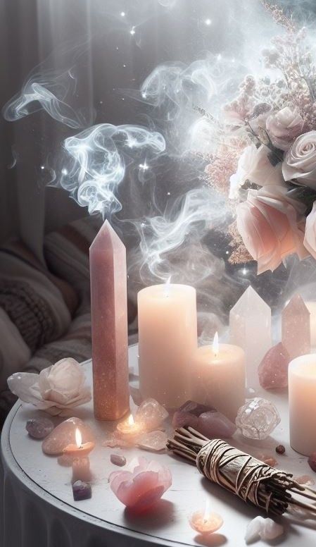 Crystal And Tarot Aesthetic, Crystal Esthetics, Healing Images Spiritual, Pink Spiritual Aesthetic, Sagittarius Wallpaper, Meditation Art Spirituality, Spiritual Medium, Witch Room, Crystal Aesthetic