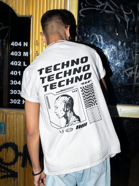 Shop techno, rave, and EDM shirts for festival outfits. Find the perfect tee to match your favorite artist or festival. #techno #rave #edm . #Music_Shirts_Design #Rave_Tshirt_Design #Techno_Wear_Men #Festival_Tshirt_Designs Techno Music Outfit, Rave Tshirt Design, Tshirt Layout, Shirt Festival Outfit, Rave T Shirt, Techno Tshirt, Berlin Rave Fashion, Techno Shirt, Berlin Rave