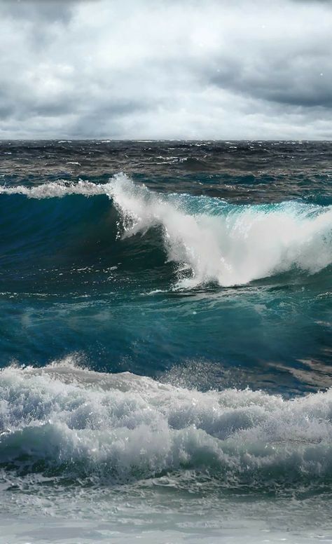 Ocean Waves Photography, Ocean Waves Painting, Ocean Horizon, Waves Photography, Ocean Landscape, Ocean Scenes, Ocean Wallpaper, Ocean Painting, Sea Waves