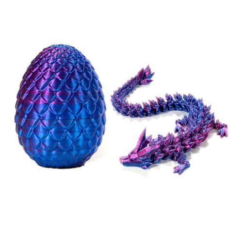 PRICES MAY VARY. 【Commercial License】- STONESTAR 3D Printed Crystal Dragon has acquired commercial license from American designer Cinderwing3D, Produced by the STONESTAR brand and Mesirake Store. 【Product Size】- 3D printed in PLA, a food safe plastic. Dragon Sizes : 11" in Length , Dragon Egg Size: 5" in Height. 【Package Included】- Package Includes dragon & egg set, one about 11" Length articulated crystal dragon and one about 5" Height dragon egg. 【About the Colors】- We have various colors drag Dragon Eggs, Egg Toys, Crystal Dragon, Dragon Toys, Dragon Figurines, Dragon Egg, Desk Toys, Baby Dragon, Fidget Toy