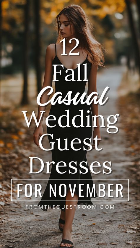 a woman wears a fall casual wedding guest dress for november Summer Day Wedding Guest Outfit, Wedding Minister Outfit, Korean Guest Wedding Outfit, Civil Wedding Guest Outfit Simple, Sweet 16 Guest Outfit What To Wear, Barcelona Wedding Guest Outfit, Country Chic Wedding Guest Attire, Outdoor Fall Wedding Dress Guest, Informal Wedding Guest Outfit