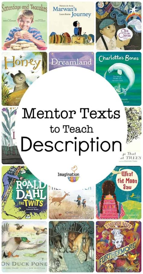 Discover the best mentor texts, both picture and chapter books, to teach (model) description using sensory images, vivid verbs, and figurative language. Picture Books To Teach Descriptive Writing, Children Reading Books, Vivid Verbs, Writing Mentor Texts, Sensory Images, Teach Writing, Children Reading, 3rd Grade Writing, Writing Programs