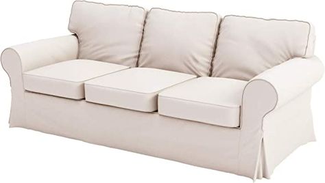 Amazon.com: The Sofa Cover Replacement is Custom Made for IKEA Ektorp Three Seat Sofa. Cover Only! Ektorp Slipcover Replacement (3 Seat Sofa, Beige Polyester): Kitchen & Dining Best Sofa Covers, Ektorp Sofa Cover, Ikea Ektorp Sofa, Ektorp Sofa, Fabric Sofa Cover, Custom Slipcovers, Ikea Ektorp, 3 Seat Sofa, White Couches