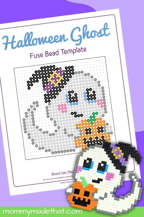 Small Perler Beads Ideas Halloween, Fuse Beads Halloween, Hama Beads Halloween Pattern, Halloween Hama Beads Patterns, Halloween Melty Beads, Perler Bead Halloween Patterns, Halloween Fuse Beads, Adult Perler Bead Patterns, Perler Bead 3d Patterns