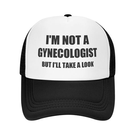 PRICES MAY VARY. I'M NOT A GYNECOLOGIST BUT I'LL TAKE A LOOK: The Funny Trucker Hats With The Unique Inappropriate Gag & Fun Humor Joke Style Design, Funny Hats Will Make You Special And Become The Focus In Parties And Daily Life. High-Quality Material: Made From 100% Polyester, Our Trucker Hat Is Soft, Breathable, And Comfortable. Adjustable Fit: Features An Adjustable Back With A Double-Row Buckle Design, Allowing You To Easily Customize The Fit For Head Sizes Ranging From 21.65 To 23.62 Inche Funny Baseball Hats, Funny Trucker Hats For Women, Funny Baseball Hat, Funny Trucker Hats, Funny Trucker Hat, Bachelorette Hats, Funny Hats, Hat Ideas, Christmas 2024