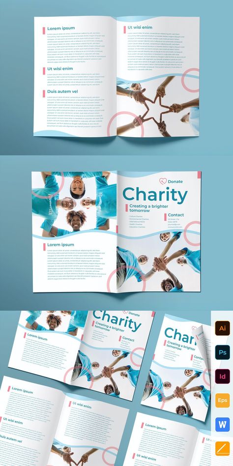 Charity Brochure, Proposal Brochure, Illustrator Template, Annual Report Design, Small Business Resources, Web Design Resources, Branding Resources, Indesign Templates, Microsoft Word Templates