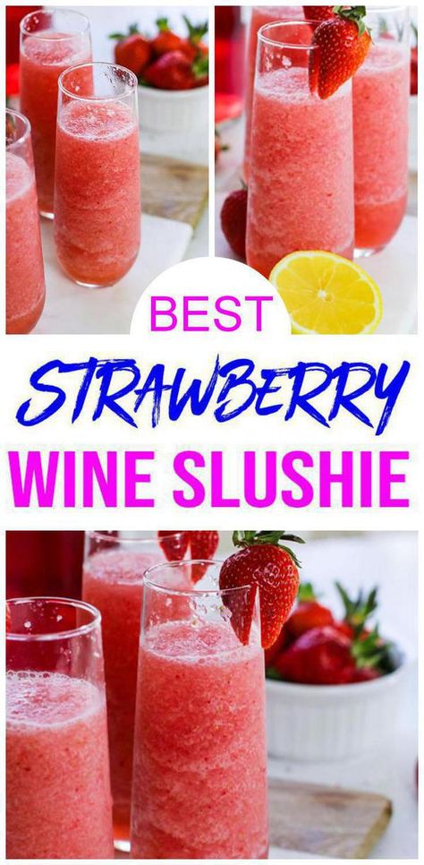 Frose Recipe Easy, Strawberry Alcohol, Frose Recipe, Wine Slushie Recipe, Drinks Alcohol Recipes Easy, Frosé Recipe, Wine Slush, Wine Slushies, Easy Alcoholic Drinks