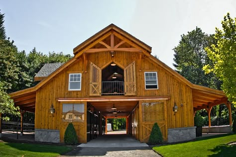 DC Builders was honored to be selected as the general contractors and designers for this beautiful property in West Linn, Oregon. With a stunning horse barn and barn home, the Last Chance Ranch is a place the entire family can enjoy and remember for ever. See for yourself! Pole Barn Construction, Pole Barn Designs, Barn With Living Quarters, Barn House Kits, Barn Apartment, Barn Shop, Barn House Design, Barn Living, Pole Barn House Plans