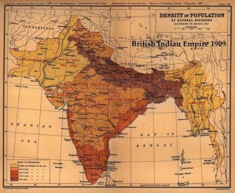 Population Density of the British Indian Empire, 1909. Ancient India Map, India World Map, Population Density, Cartography Map, Historical Timeline, Geography Map, India Images, India Map, Ancient Maps