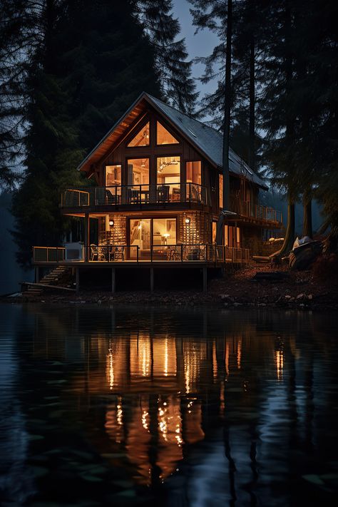 Forest Cabin, Haus Am See, Dream Cottage, Backpacking Tips, Lake Cabins, House Outside Design, A Cabin, Forest House, Stone Houses