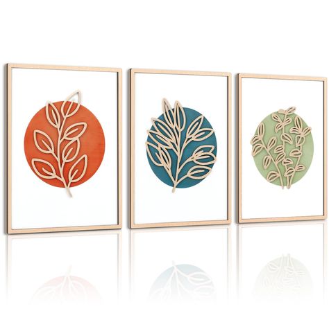 PRICES MAY VARY. Perfect For the Entire Home——These minimalist leaf wood wall art is modern boho style, perfect for anywhere, bedroom, living room, Entryway A Great Gift——Are you looking for a meaningful present for your family or friends? FWIEXA botanical wall art will be a great choice. Give them this master bedroom decor present to express our intention. 3D Design——Our bohemian style bedroom home wall decor are designed with 3D design, the textured details look particularly exquisite. Use Rel Wall Art 3d, Large Abstract Wall Art, Botanical Wall Decor, Diy Wall Art Decor, Mid Century Modern Wall Art, Bohemian Wall Decor, Bohemian Wall, Living Room Entryway, Inspire Me Home Decor