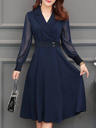 Wrap Dress Work, Midi Dress Work, Solid Midi Dress, Pakaian Feminin, Long Sleeve Wrap Dress, 가을 패션, Classy Dress, Fesyen Wanita, Fashion Styles