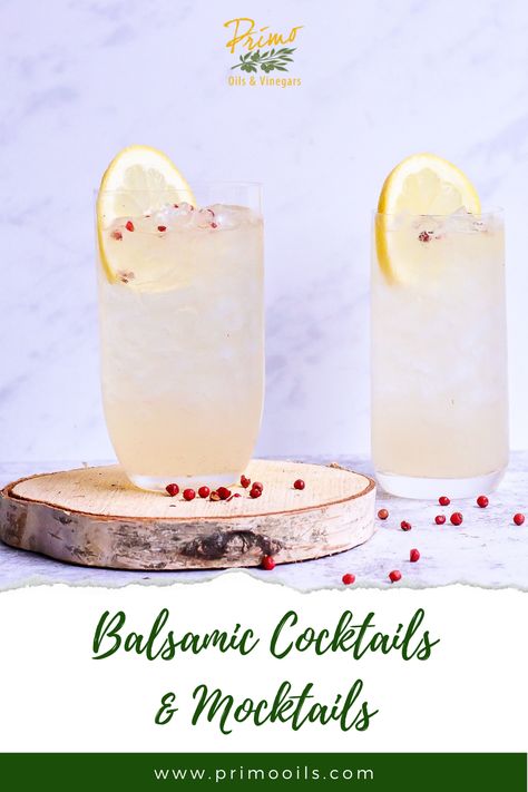 Settle in with a refreshing balsamic cocktail or mocktail with loved ones using this easy formula with your favorite Primo balsamic vinegar flavors. #recipeideas #recipesfood #recipeeasy #balsamicvinegar #recipeseasy #cocktail #mocktail Vinegar Mocktail, Balsamic Vinegar Drink Recipes, Cranberry Pomegranate Mocktail, Blackberry Basil Mocktail, Mocktails Non Alcoholic Cranberry, Mocktail Cranberry, Vinegar Drinks, Balsamic Vinegar Recipes, Cranberry Pear