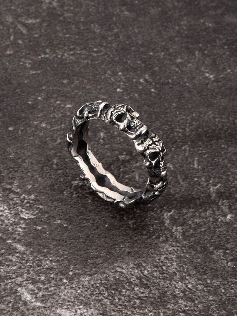 Grunge Rings Men, Silver Jewellery Men, Romantic Skeletons, Grunge Rings, Emo Rings, Grunge Ring, Silver Men Rings, Fashion Ring Set, Y2k Rings