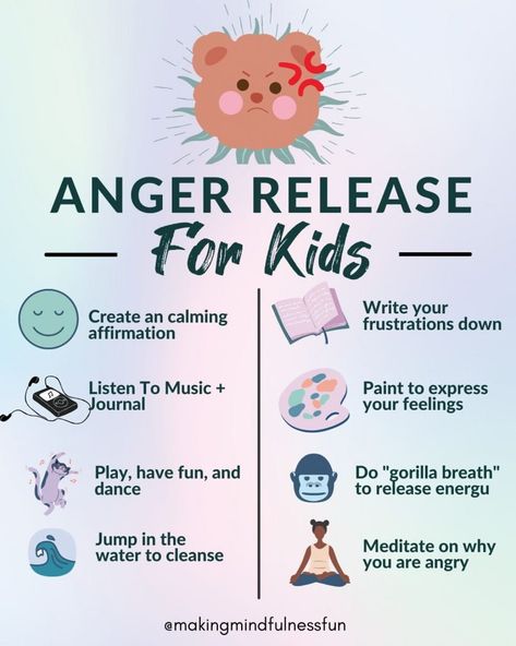 17 Anger Management Exercises For Kids » Making Mindfulness Fun Anger Management Activities For Kids, Babies Activities, Anger Management For Kids, Anger Management Activities, Exercises For Kids, Angry Child, Cognitive Behavior, Homeschool Education, Affirmations For Kids