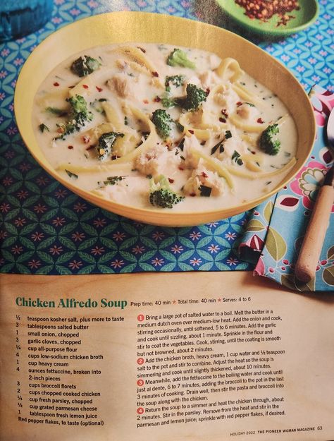 Pioneer Woman Chicken Alfredo, Chicken Alfedo, Pioneer Woman Recipes Chicken, Pioneer Woman Pasta, Chicken Alfredo Soup, Alfredo Soup, Pioneer Woman Chicken, Pasta Soup Recipes, Chicken Alfredo Recipes