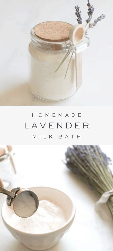 Milk Bath Benefits, Diy Milk Bath, Milk Bath Diy, Lavender Milk Bath, Diy Gift For Friends, Aloe Vera Diy, Lavender Diy, Milk Bath Recipe, Lavender Milk