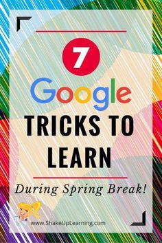 7 Google Tricks to Learn During Spring Break: Spring Break is a great time to relax, vacation, spend time with loved ones and recharge. It is also a great time to sharpen your saw! So I have put together this quick list of Google tricks for you to try during your break. There have been some great updates to Google Apps over the last few months, and spring break is the perfect time to play and learn some new Google tricks! Google Classroom Elementary, Relax Vacation, Google Tricks, Teaching Technology, Instructional Technology, Virtual School, School Technology, Time To Relax, Remote Learning