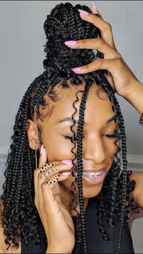 Summer Hairstyles For Black Women, Bob Braids Hairstyles, Short Box Braids Hairstyles, Short Box Braids, Big Box Braids Hairstyles, Goddess Braids Hairstyles, African Hair Braiding Styles, Box Braids Hairstyles For Black Women, Cute Box Braids Hairstyles