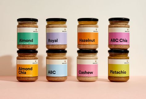 Creative jar packaging design Nut Butter Packaging, Minimalist Food Packaging, Butter Packaging Design, Butter Packaging, Dieline Packaging, Colorful Packaging, Butter Brands, Food Fest, Packaging Design Trends