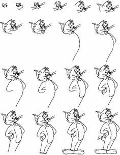 How to draw tom Tom And Jerry Drawing, Tom Et Jerry, Easy Cartoon Drawings, Art Mignon, Disney Art Drawings, Pencil Art Drawings, Tom And Jerry, Drawing Lessons, Colorful Drawings