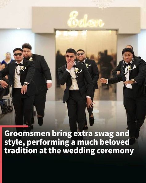 Groomsmen groove to Bruno Mars' "24K Magic," adding a touch of flair to the already fascinating Samoan wedding traditions. Samoan Wedding, Polynesian Islands, Wedding Traditions, Feel Good Stories, Dance Routines, Bruno Mars, Faith In Humanity, Mars, Wedding Ceremony