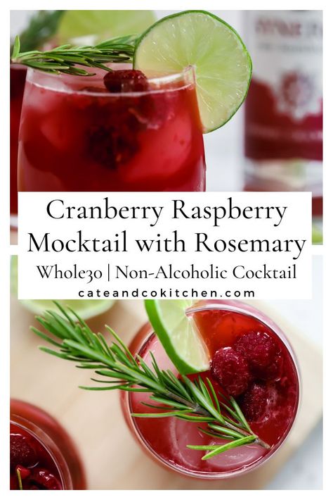 This sparkling Whole30 Mocktail recipe is slightly sweet and deliciously refreshing! It’s the perfect non-alcoholic Whole30 drink for your Friday night date night or to liven up any evening! #whole30drink #kombucha #healthymocktail Whole 30 Mocktail Recipes, Mommy Mocktail, Whole30 Mocktail, Whole 30 Drinks, Cranberry Kombucha, Paleo Baking Recipes, Coconut Water Drinks, Holiday Mocktail, Rosemary Recipes