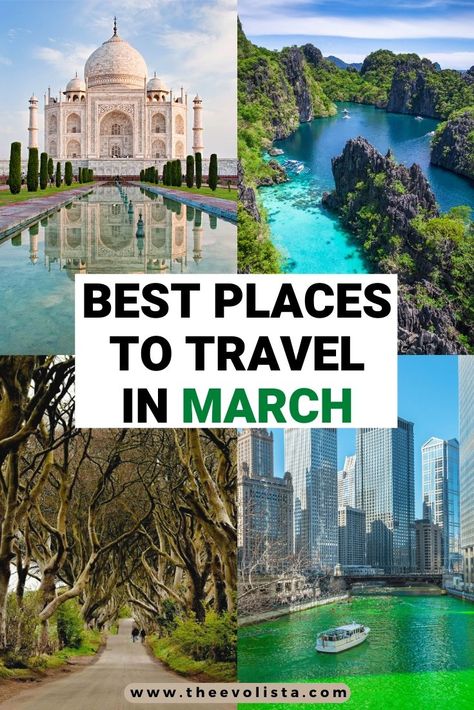 Check out these awesome places to travel for Spring. Best places to travel in March | Where to travel in March | Spring Break Destinations | Best Spring Travel | Best Spring Festivals | Warm places to travel in March | Bucket list trips in Spring | Trip Inspiration for Spring | St. Patrick's Day | Spring break trips #march #Springtravel #asia #usa #europe Quick Spring Break Trip, Spring Break Places To Go, Spring Road Trips, Spring Break Ideas For Teens, Spring Break Destinations Usa, March Vacation Destinations, Best Places To Visit In March, Best Places To Travel In March, Spring Break Vacation Ideas