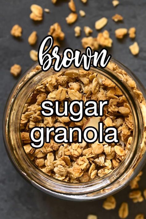 Brown Sugar Granola - The crunchy texture, the slightly sweet flavor, and the earthy aroma of this granola will make it your new favorite breakfast or snack. | CDKitchen.com Granola Recipe Chia Seeds, Soft And Chewy Granola, Plain Granola Recipe, Homemade Nut Free Granola, Make Granola From Oats, Homemade Granola For Yogurt, Whole Grain Oats Recipes, Brown Sugar Granola Recipe, Wfpb Granola