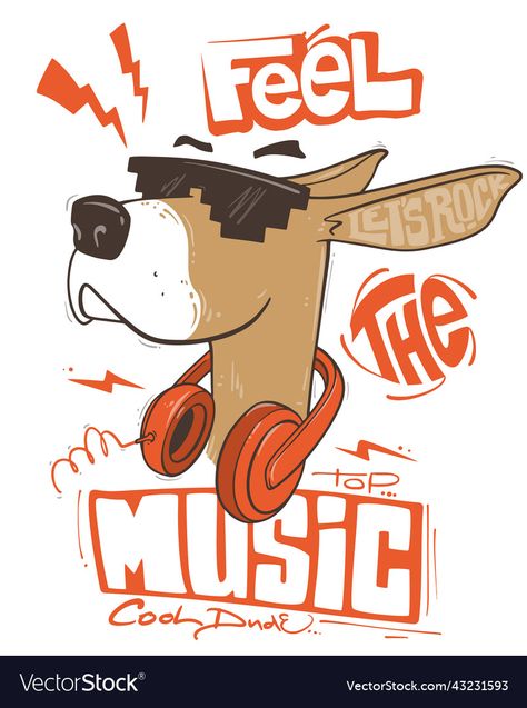 Dog Headphones, Dog With Headphones, Tshirt Vector, T-shirt Design Illustration, T Shirt Logo Design, Design Studio Logo, Design Jersey, Shirt Logo Design, Tshirt Printing Design