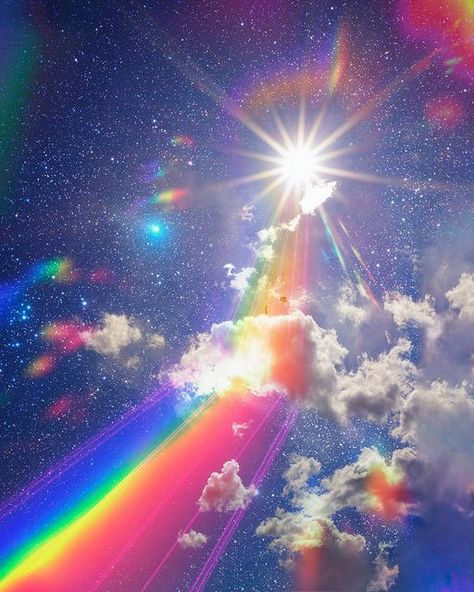 Clouds And Rainbows, Wallpaper Sky, New Retro Wave, Rainbow Sky, Color Vibe, Rainbow Aesthetic, Postcard Template, Rainbow Wallpaper, Sun Is Shining