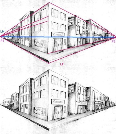 Drawings Of Buildings, Gambar Halloween, Corak Menjahit, Organizator Grafic, Painting On Canvas For Beginners, Perspective Sketch, Canvas Painting For Beginners, Architecture Drawing Sketchbooks, Perspective Drawing Architecture