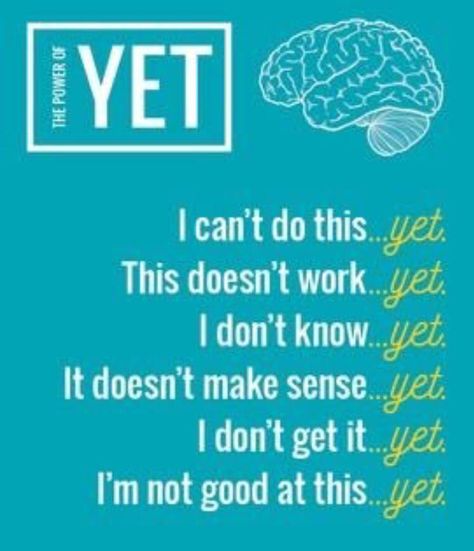 Vincent Spadoni on Twitter: "Yet...that little word that packs so much power! #growthmindset @growthmindset1 https://t.co/GbphTtBxBH" The Power Of Yet, Teaching Growth Mindset, Printable Classroom Posters, Visible Learning, Mindset Activities, Growth Mindset Posters, Attitude Positive, Mindset Quotes, Social Emotional Learning