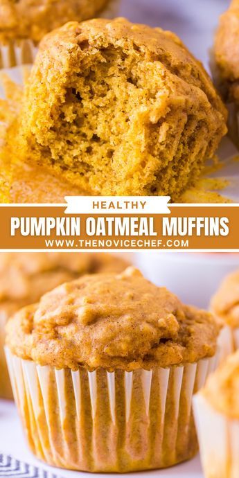 These easy, one-bowl, Healthy Pumpkin Oatmeal Muffins have the perfect amount of rich pumpkin flavor and deliciously chewy consistency from the quick oats that make each sweet bite better than the last! Pumpkin Oat Muffins Easy, Pumpkin Oat Scones, Pumpkin Oats Muffins, Canned Pumpkin Oatmeal Recipes, One Cup Pumpkin Recipes, Healthy Pumpkin Oat Muffins, Pumpkin Oat Muffins Healthy, Pumpkins Recipes Healthy, 1 Cup Of Pumpkin Recipes