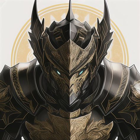 Dark Knight by Ai Gold Knight Fantasy Art, Golden Warrior Fantasy Art, Golden Knight Art, Golden Dragon Armor, Golden Knight Fantasy Art, Golden Armor Fantasy Art, Sun Armor, Golden Dragon Art, Sun Knight