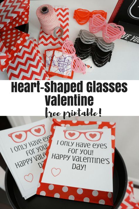 Valentine Free Printables, Glasses Valentine, Heart Shaped Glasses, Free Printable Tags, Valentines Printables Free, Valentines School, Free Valentine, Party Stores, Simple Valentine