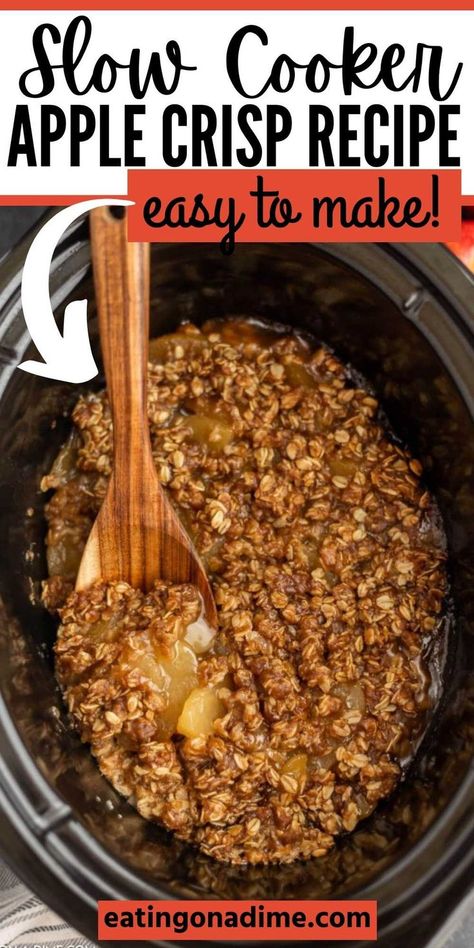 Crock Pot Apple Crisp Recipe, Apple Crockpot Recipes, Crock Pot Apple Crisp, Slow Cooker Macaroni And Cheese Recipe, Apple Crisp Dessert, Slow Cooker Apple Crisp, Crockpot Apple Crisp, Apple Crisp Pie, Homemade Apple Crisp