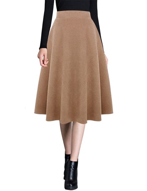 Long Skirt Fall, Pleated Midi Skirts, Midi Skirt Winter, Aline Midi Skirt, Skirts Winter, Long Wool Skirt, Warm Skirts, Midi Skirt Fall, White Knee Length Skirt