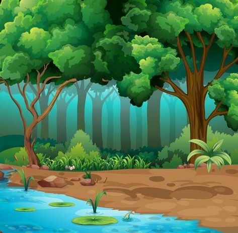 Jungle Vbs, Jungle Cartoon, Jungle Clipart, Forest Cartoon, Book Illustration Layout, Puzzle Diy, Photoshop Backgrounds Backdrops, Nature Background Images, Jungle Illustration