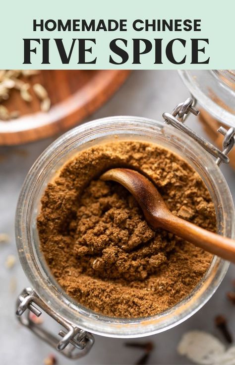 homemade Chinese five spice powder in a small storage jar with a wooden spoon Seven Spices Recipe, Seven Spice, Chinese Five Spice, Pumpkin Pie Spice Recipe, Chinese Five Spice Powder, Pie Spice Recipe, Homemade Chinese, Homemade Spice Mix, Five Spice